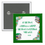 Cicero's quote on libraries pinback button