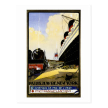 Cie Gie Transatlantique Vintage Travel Ad Postcard