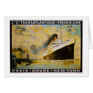 Cie. Gle. Transatlantique Cruise Vintage Travel card