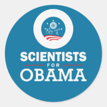 Científicos para Obama Pegatinas Redondas