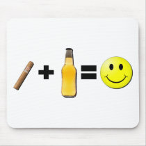 Cigar + Beer = Happiness Mousepads