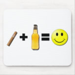 Cigar + Beer = Happiness mousepads