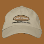 Cigar Geeks Embroidered Cap with Logo and Address embroidered hats