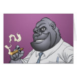 Cigar Smoking Business Man Boss Gorilla by Al Rio Greeting Card