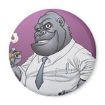 Cigar Smoking Business Man Boss Gorilla by Al Rio Refrigerator Magnets