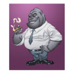 Cigar Smoking Business Man Boss Gorilla by Al Rio Print