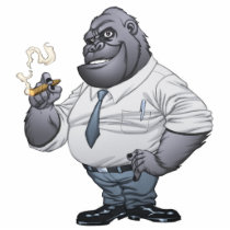 gorilla, cigar, smoking, business, man, al rio, thomas mason, art, illustration, drawing, Foto skulptur med brugerdefineret grafisk design
