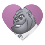 Cigar Smoking Business Man Boss Gorilla by Al Rio Heart Sticker