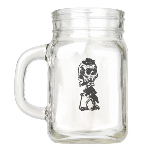 Cigar Smoking Skeleton Mason Jar Zazzle