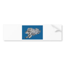 cigar smoking skull bumper sticker