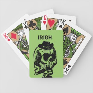 Cigar Smoking Skull Green Bicycle Playing Cards