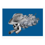 cigar smoking skull post cards