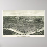 Cincinnati birdseye map - 1900 (Henderson) BigMapB Posters