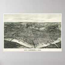 Cincinnati birdseye map - 1900 (Henderson) BigMapB Posters