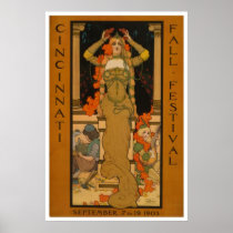 Cincinnati fall festival Art Nouveau Print