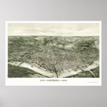 Cincinnati, OH Panoramic Map - 1900 Posters