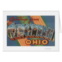 Cincinnati, Ohio - Large Letter Scenes 2 Cards