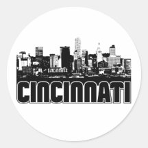 Cincinnati Skyline Round Sticker