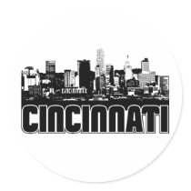 Cincinnati Skyline Round Sticker