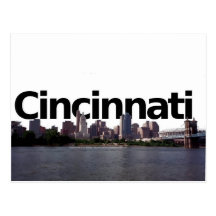 Cincinnati Skyline with Cincinnati in the sky abov Postcard