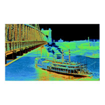 Cincinnati Suspension Bridge and Steamboat 1906 Poster