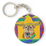 Cinco de Mayo Airedale Key Chain