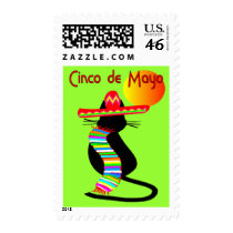 Cinco de mayo CAT Design--Adorable Postage Stamp