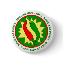 Cinco de Mayo Chili Peppers Badge Button