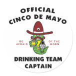 Cinco de Mayo Drinking Team Captain Stickers