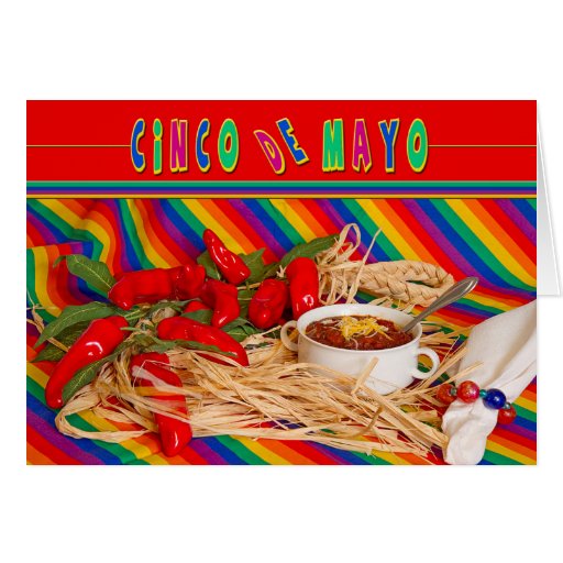 CINCO DE MAYO GREETING - CHILI PEPPE - COLORS CARD | Zazzle