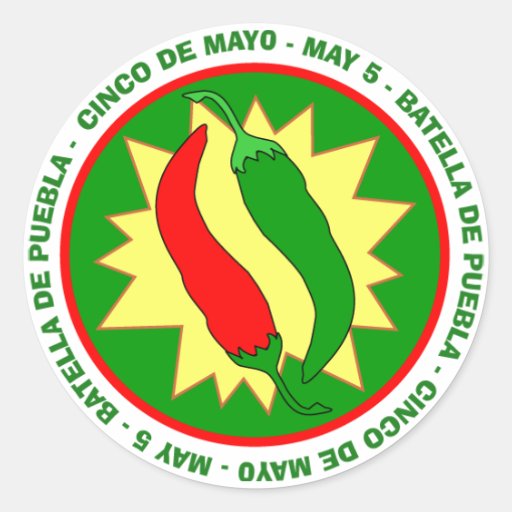 Cinco de Mayo Hot Peppers Sticker
