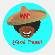 Cinco de Mayo - Que Pasa: Spanish for Funky Fiesta Stickers