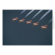 Cinco Snowbirds que vuelan upside-down Tarjeta