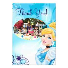 Cinderella 3 Birthday Thank You Cards Invite