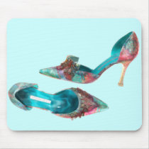 Cinderella Beaded Brocade Pumps mousepads by ElainePlesser Cinderella Beaded Brocade Pumps mousepads