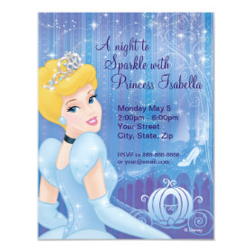 Cinderella Birthday Invitation 4.25