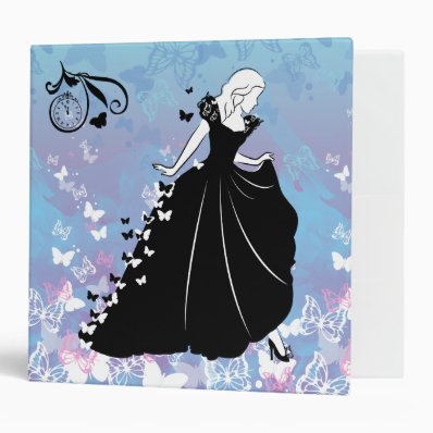 Cinderella Butterfly Dress Silhouette Vinyl Binders