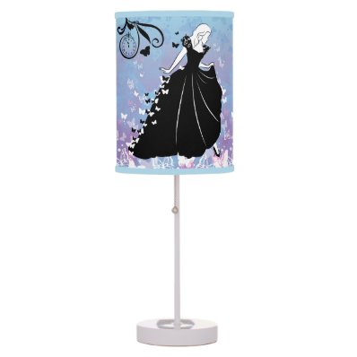 Cinderella Butterfly Dress Silhouette Table Lamps