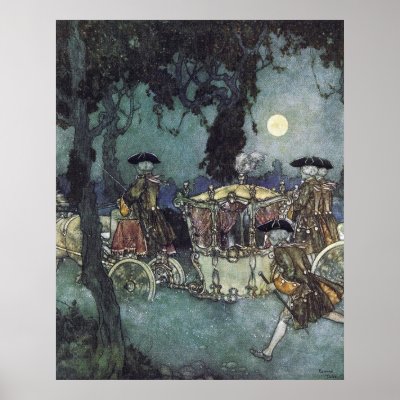 Cinderella Coach by Edmund Dulac Poster by CollageMontage