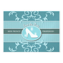 Cinderella Glass Slipper Save the Date Custom Invite