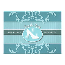 Cinderella Glass Slipper Save the Date invitations