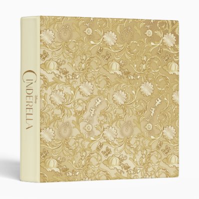 Cinderella Ornate Golden Pattern 3 Ring Binder