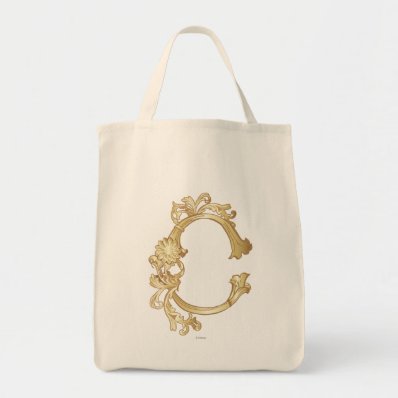 Cinderella Ornate Golden Pattern Grocery Tote Bag