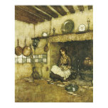 Cinderella Sitting in the Ashes by Dulac Print