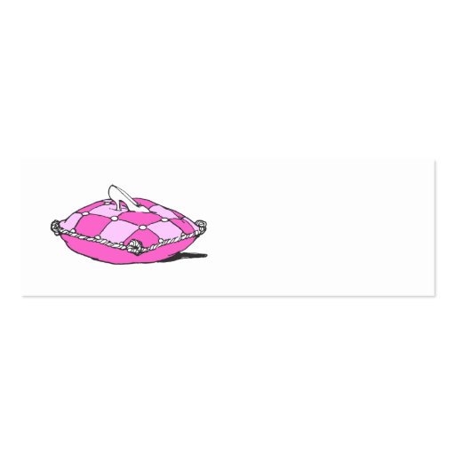 Cinderella Slipper on Pink Pillow Vintage Art Business Card