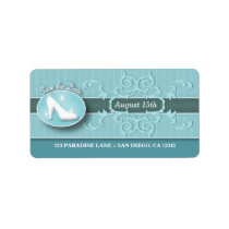 Cinderella Slipper Save the Date address label labels