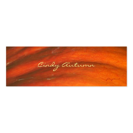 Cindy Autumn bookmark Business Card Templates (front side)