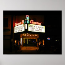 Cinema 21 at Night Portland Oregon Poster