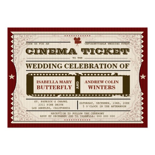 Cinema Ticket - Wedding Invitation
