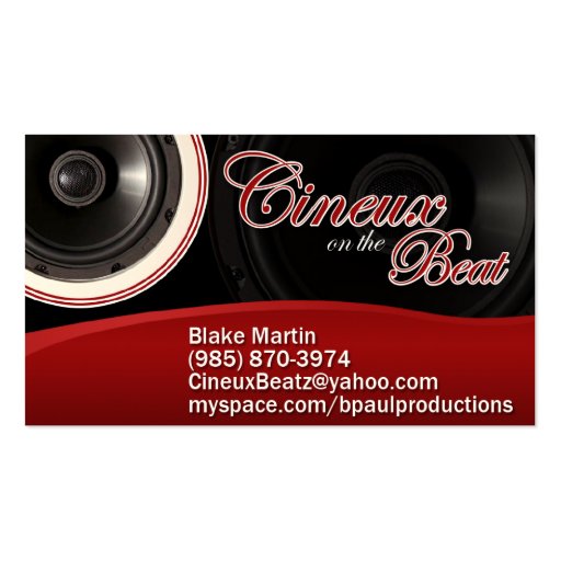 Cineux on the Beat Business Card Templates